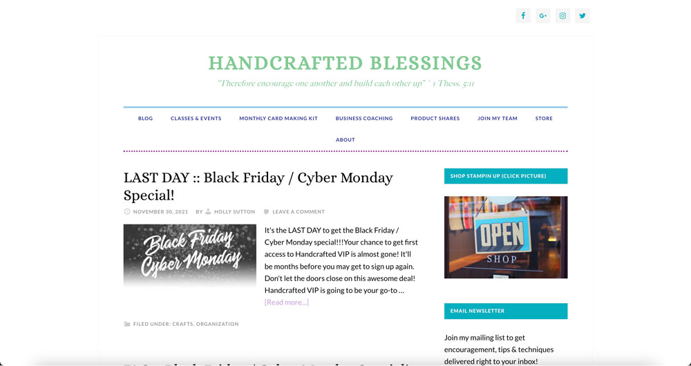 Handcrafted Blessings Web Design