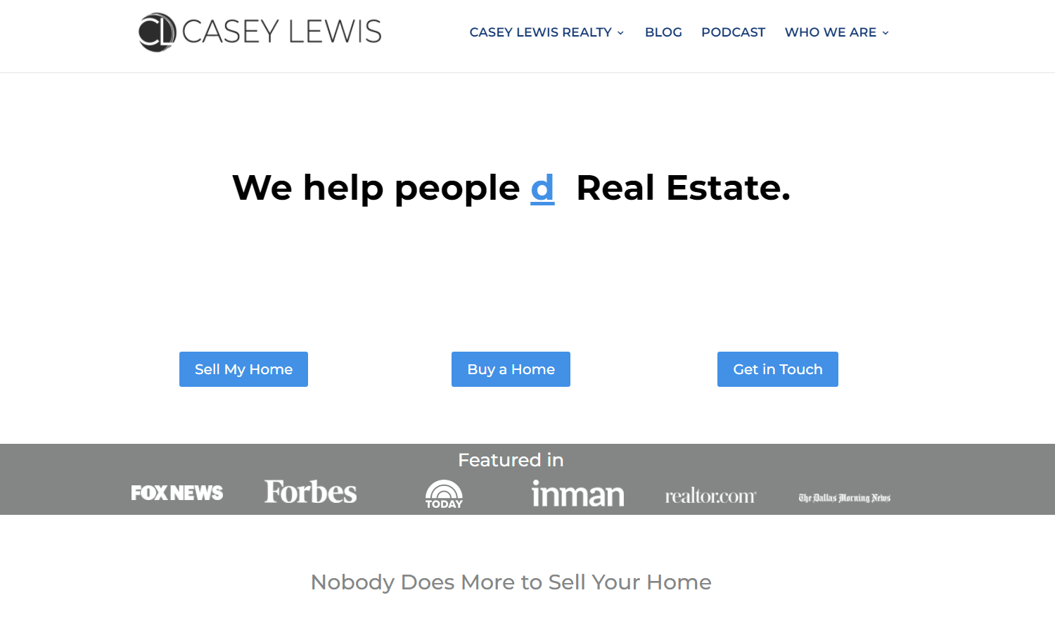 Casey Lewis Realty Website Design - Homepage