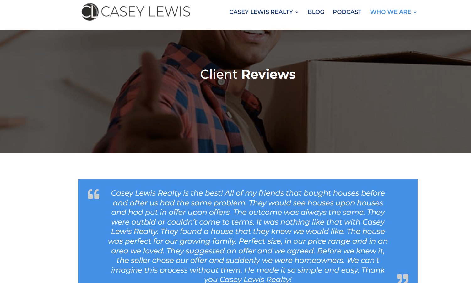 Casey Lewis Realty Website Design - Reviews