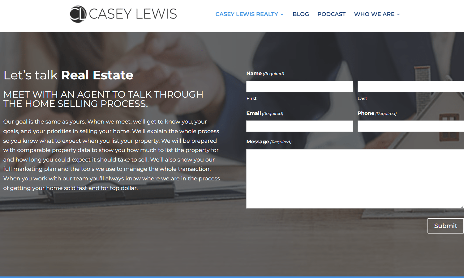 Casey Lewis Realty Website Design - Selling