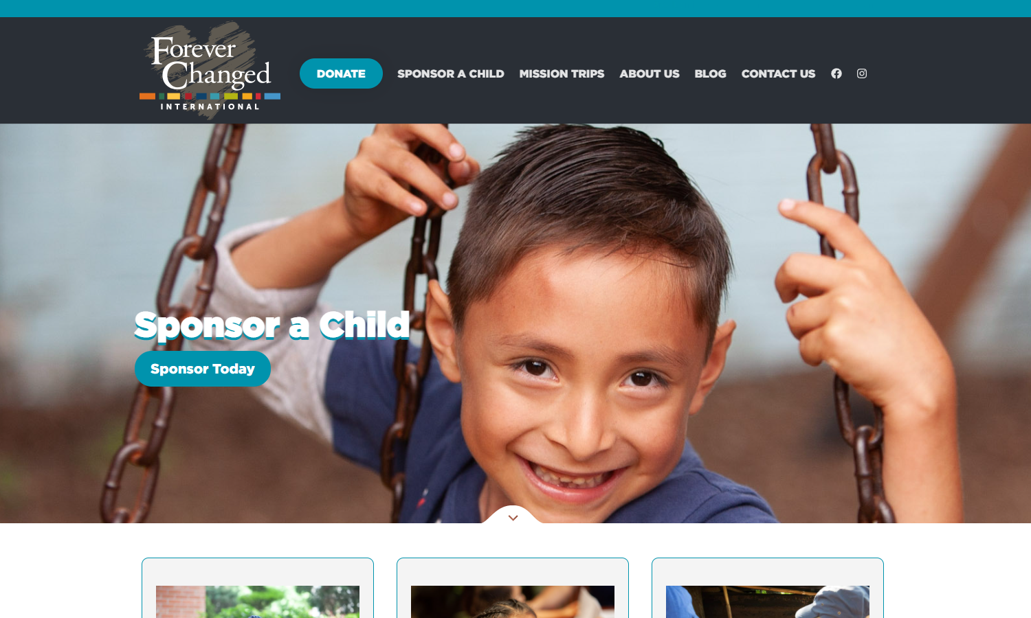 Forever Changed International Nonprofit Web Design - Home Page