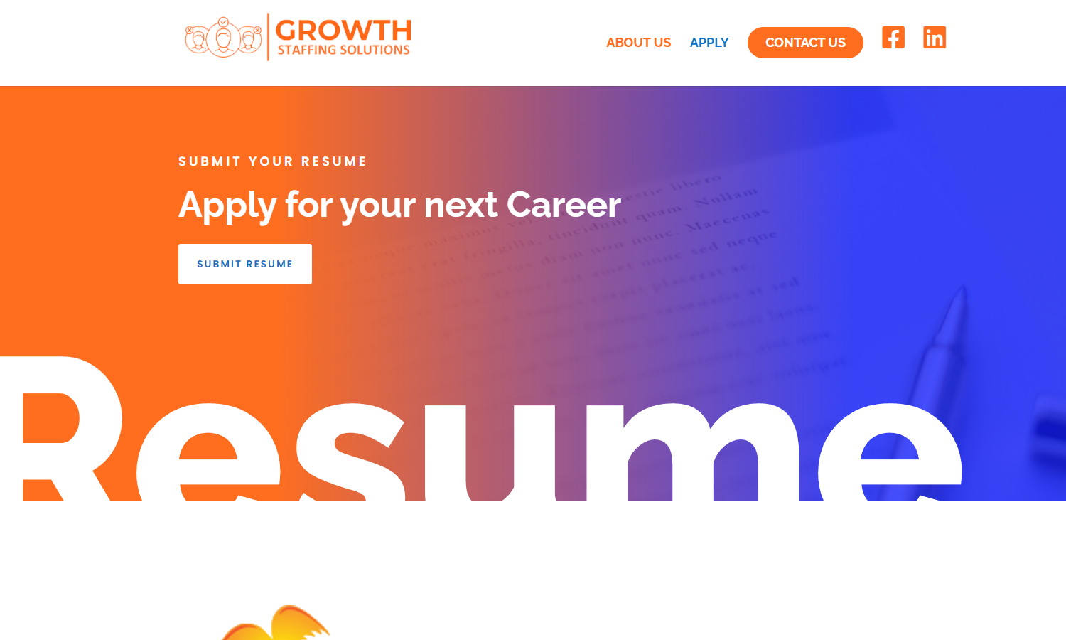Growth Staffing Solutions Web Design Application Page