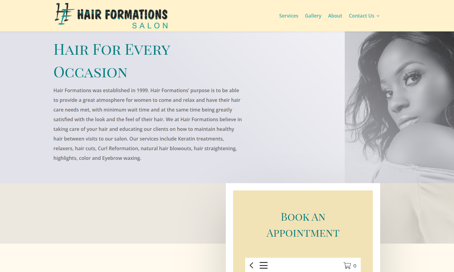 Hair Salon Web Design Home Page