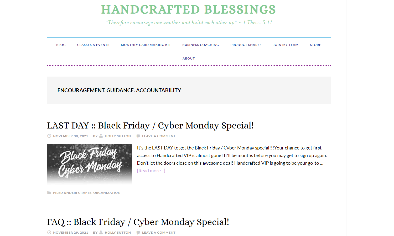Handcrafted Blessings Web Design Blog