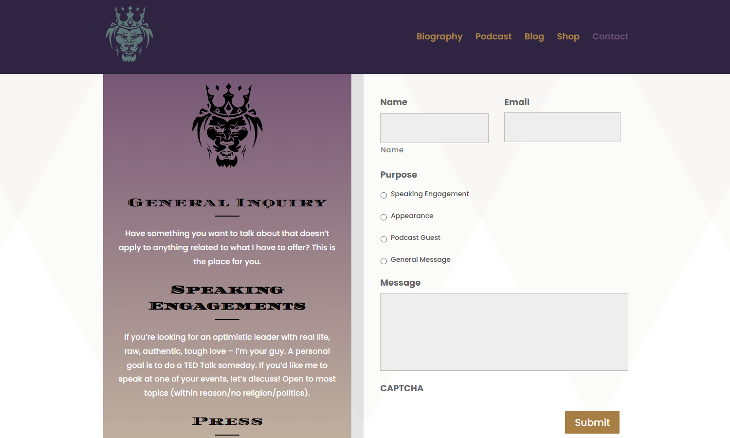 Only One Vlad Web Design - Contact Page