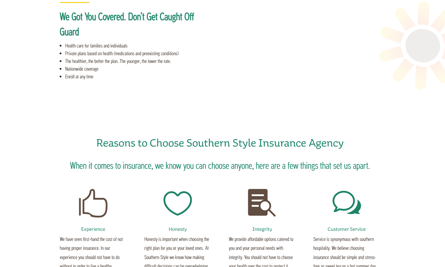 Southern Style Insurance Web Design - About