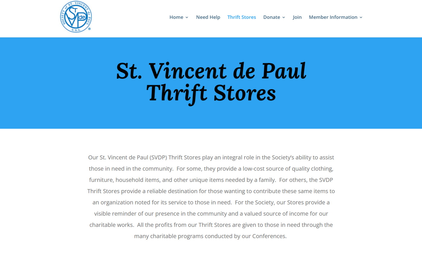 St. Vincent de Paul Nonprofit Web Design by HeartWired Digital Solutions