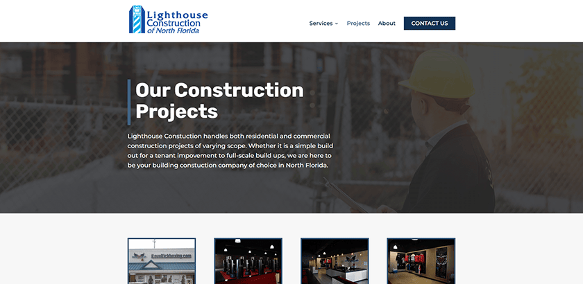 new construction, renovations, tenant improvement, website improvement