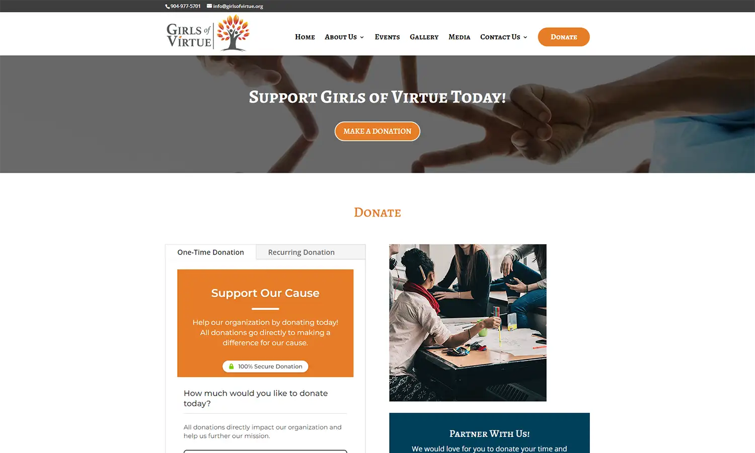 Donate - Girls of Virtue' - girlsofvirtue.org