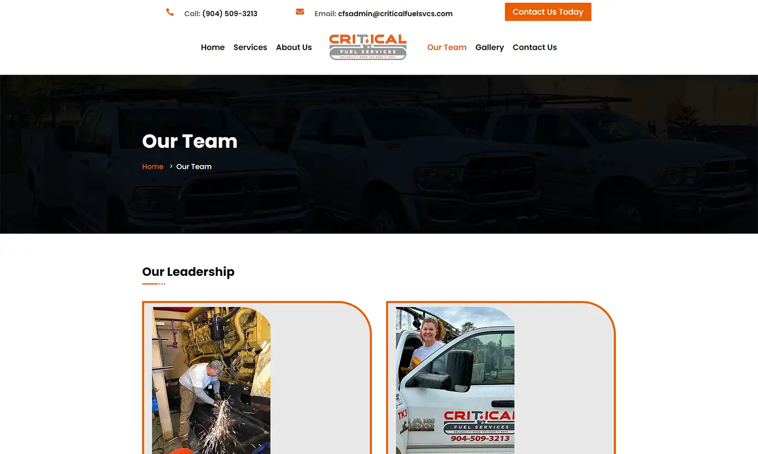 critical fuel services, service website