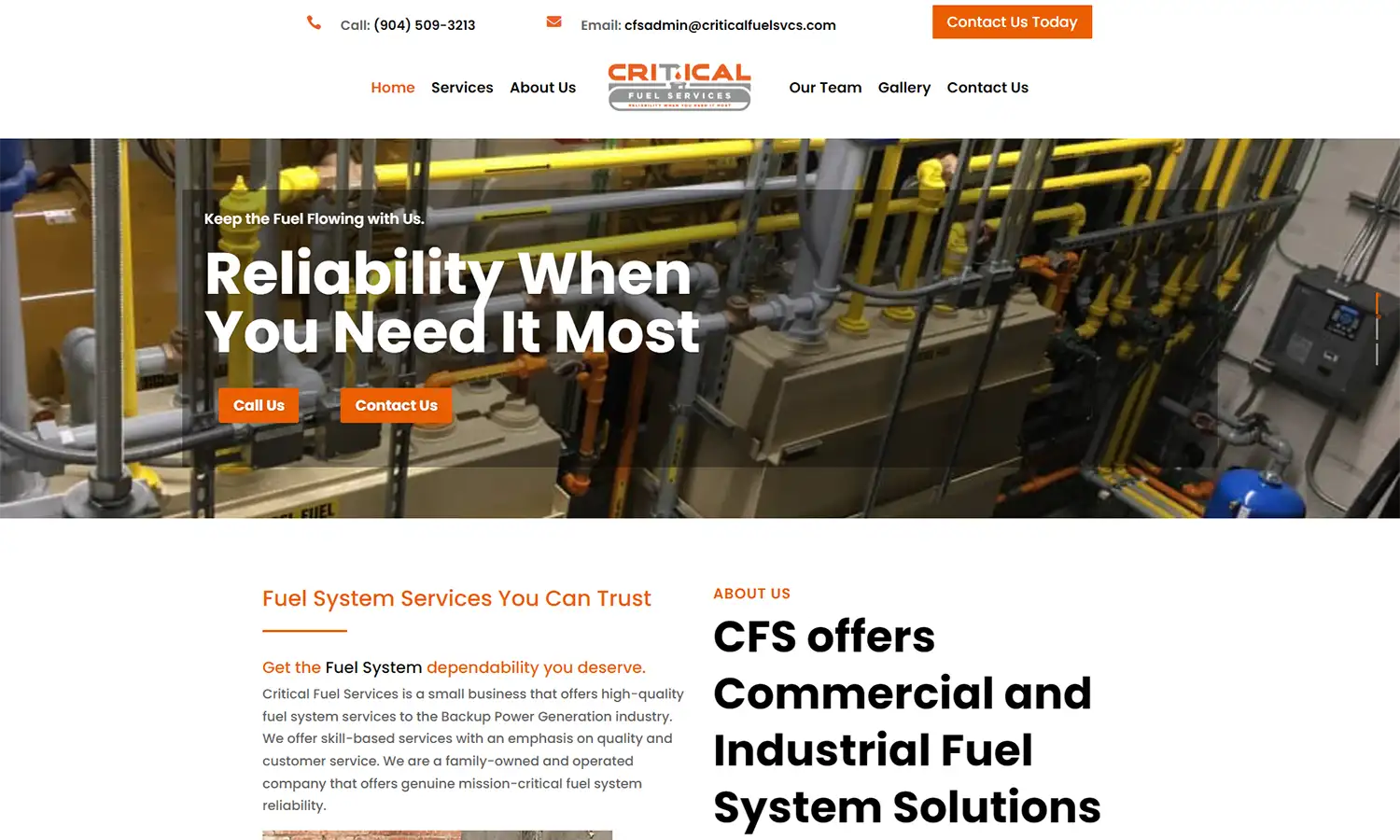 Critical Fuel Services Website